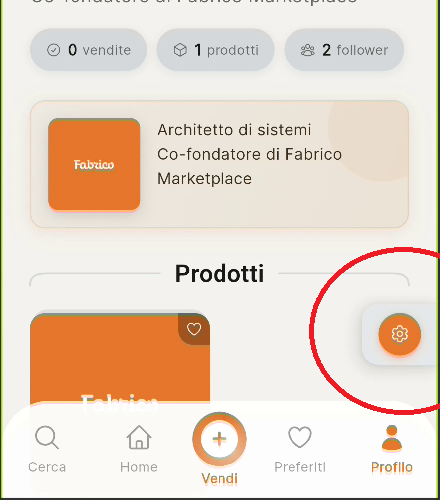 Passo 1 - Impostazioni profilo