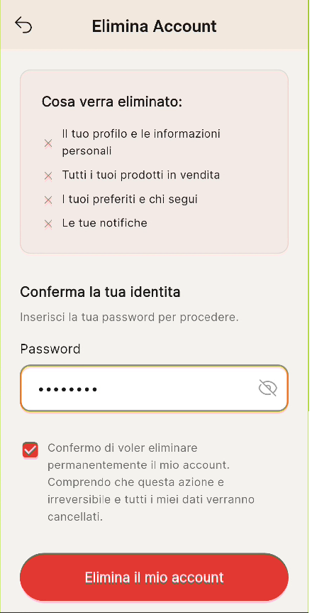 Passo 4 - Conferma eliminazione